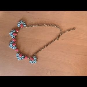 Pink Gold and Blue J Crew Statement Necklace